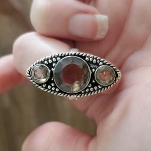 New Smoky Topaz Silver Ring.